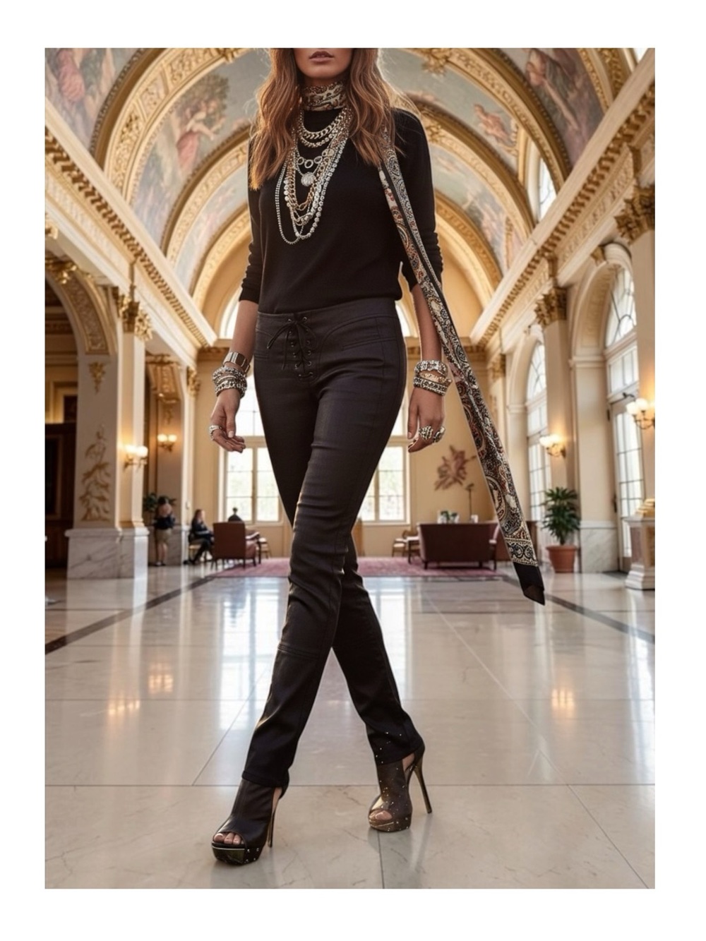 VHTF: new Haute Hippie Sexy Lenny Lace Up Coated Skinny Jeans Pants Black L